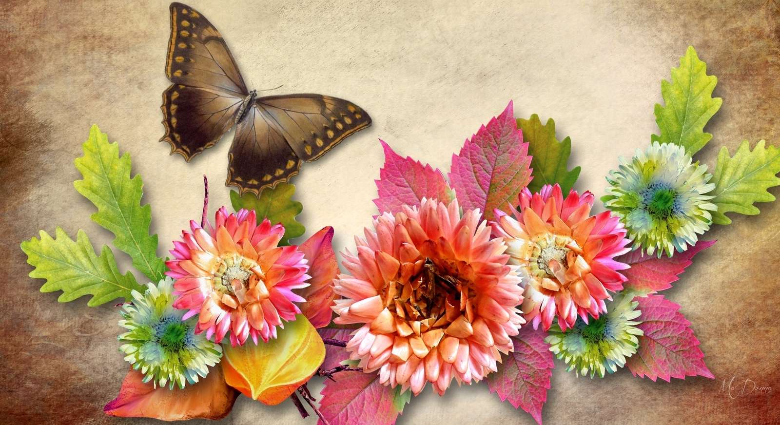Painted flowers jigsaw puzzle online