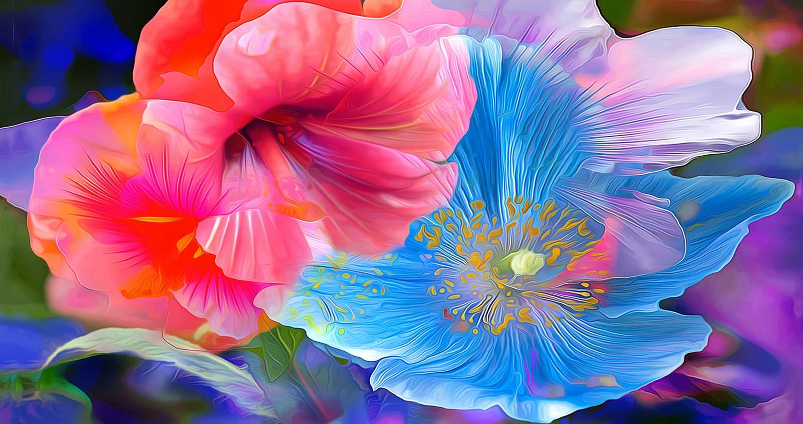 Abstração floral puzzle online