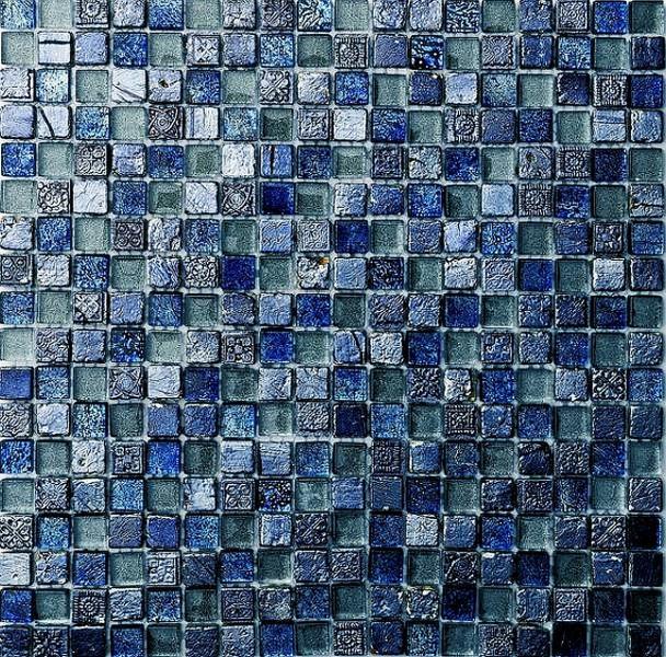 Mosaico de vidrio azul rompecabezas en línea