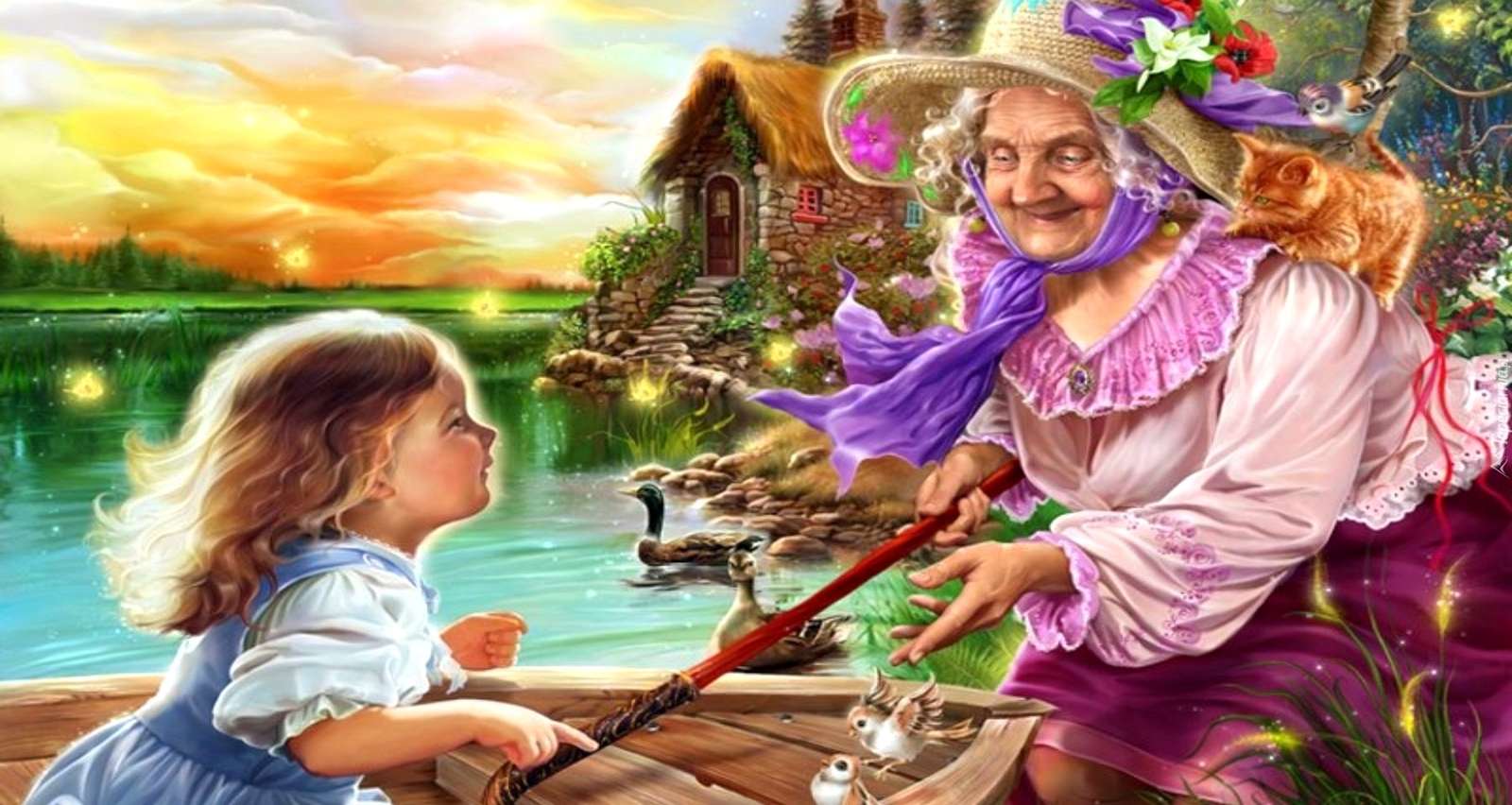 Grand-mère avec petit-enfant puzzle en ligne