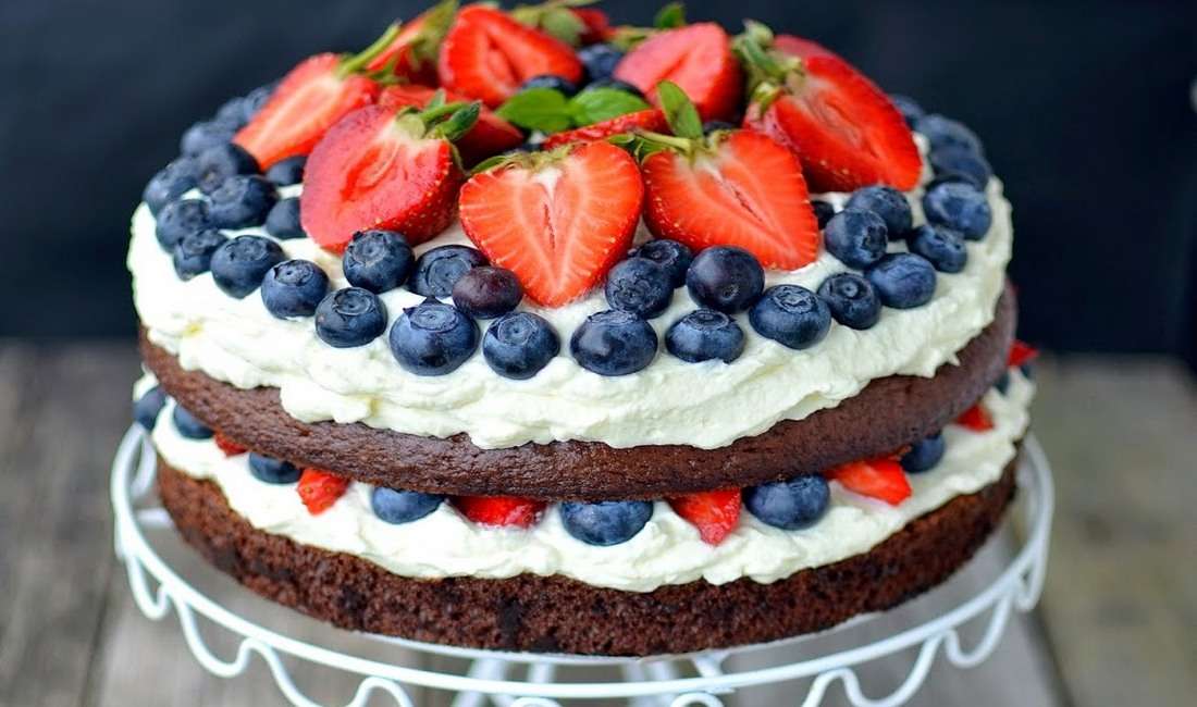 Κέικ με φράουλες online παζλ
