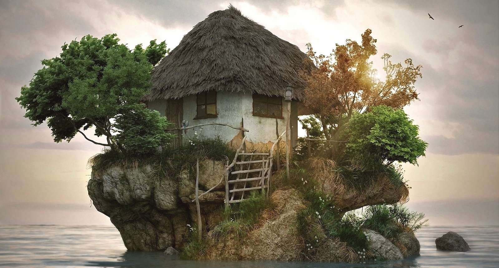 Huisje op een eiland online puzzel
