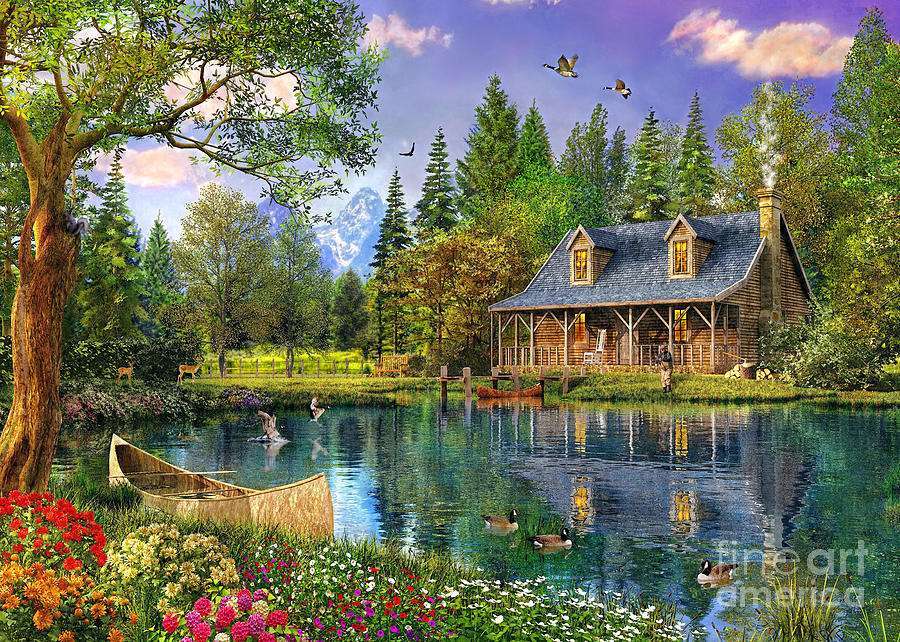 Maison au bord de l'étang puzzle en ligne