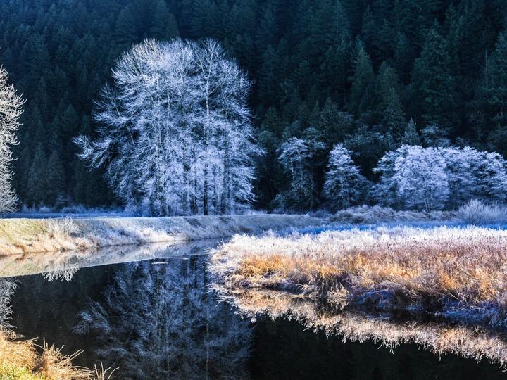 Ein Fluss im Winter Puzzlespiel online
