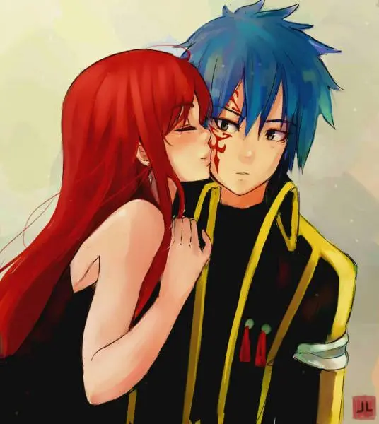 el beso de erza y ​​jellal