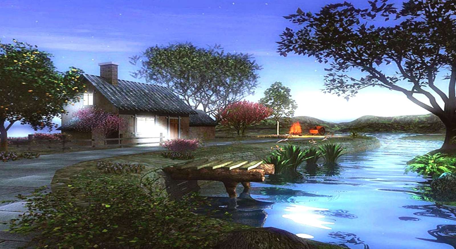 Εξοχικό σπίτι στον ποταμό παζλ online