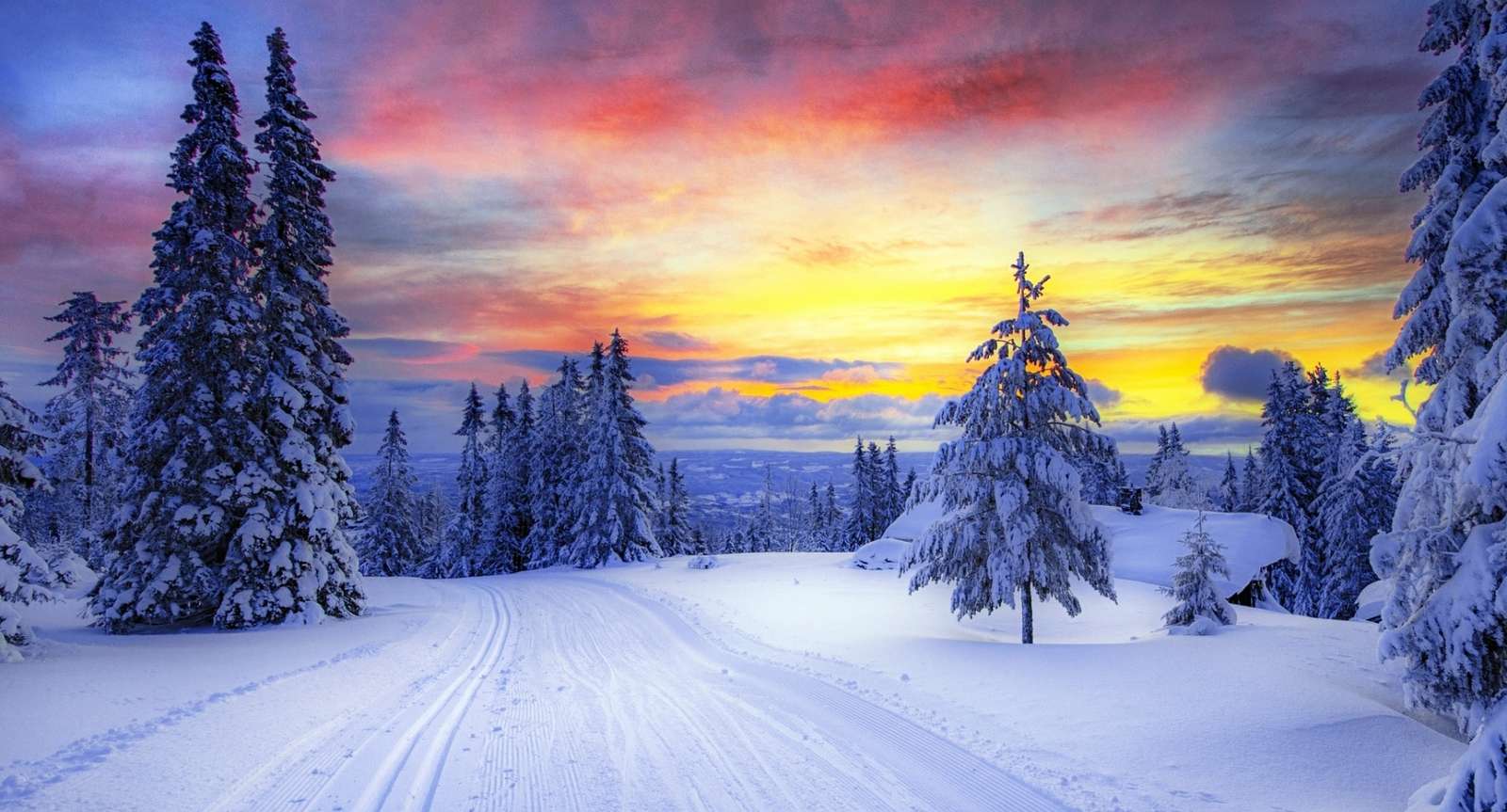 Зимен пейзаж онлайн пъзел