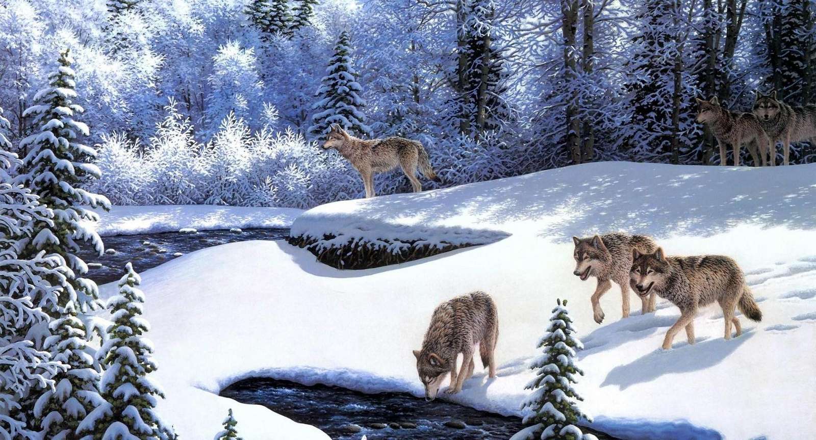 Vintern i skogen Pussel online
