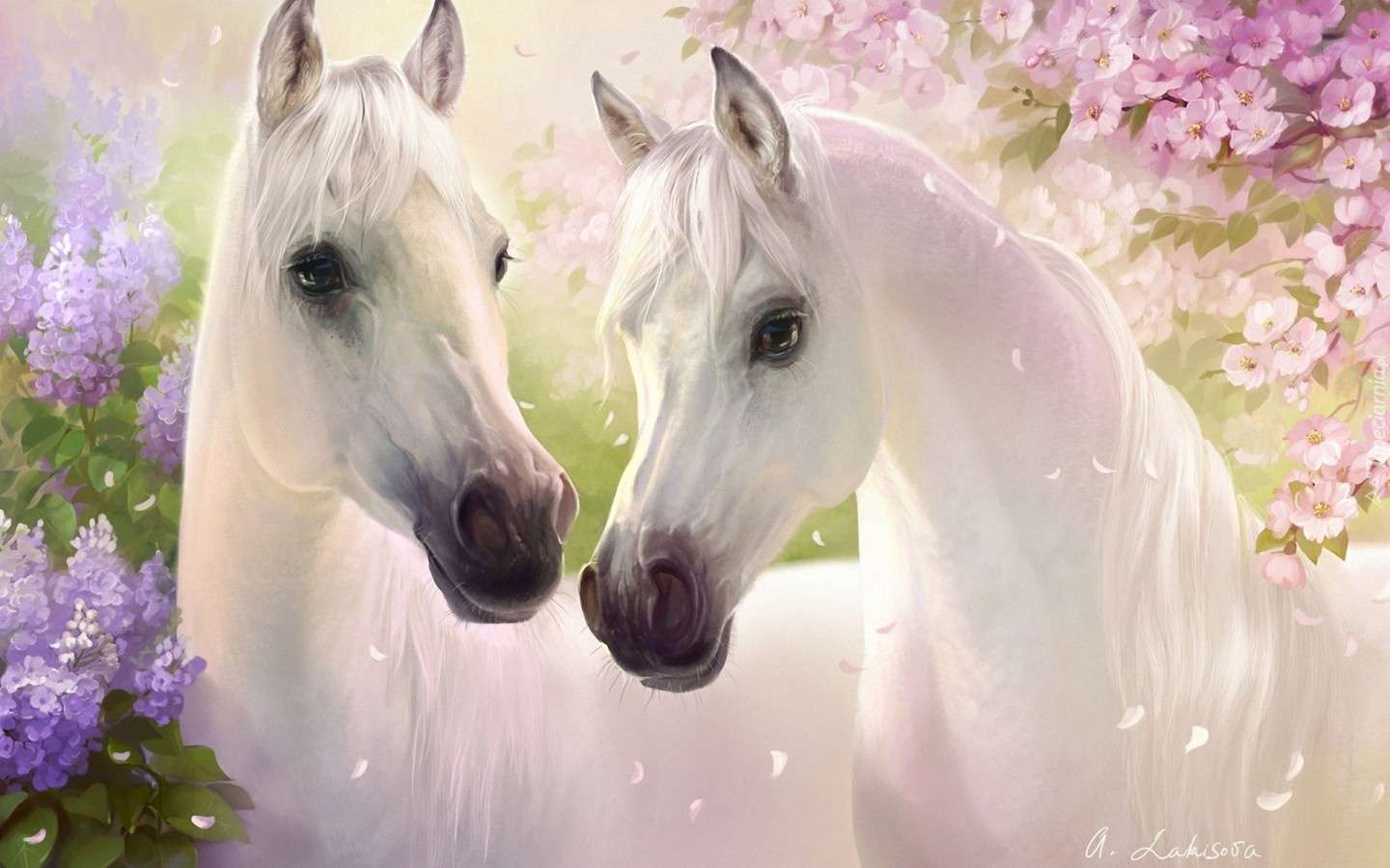 cavalos flores puzzle online