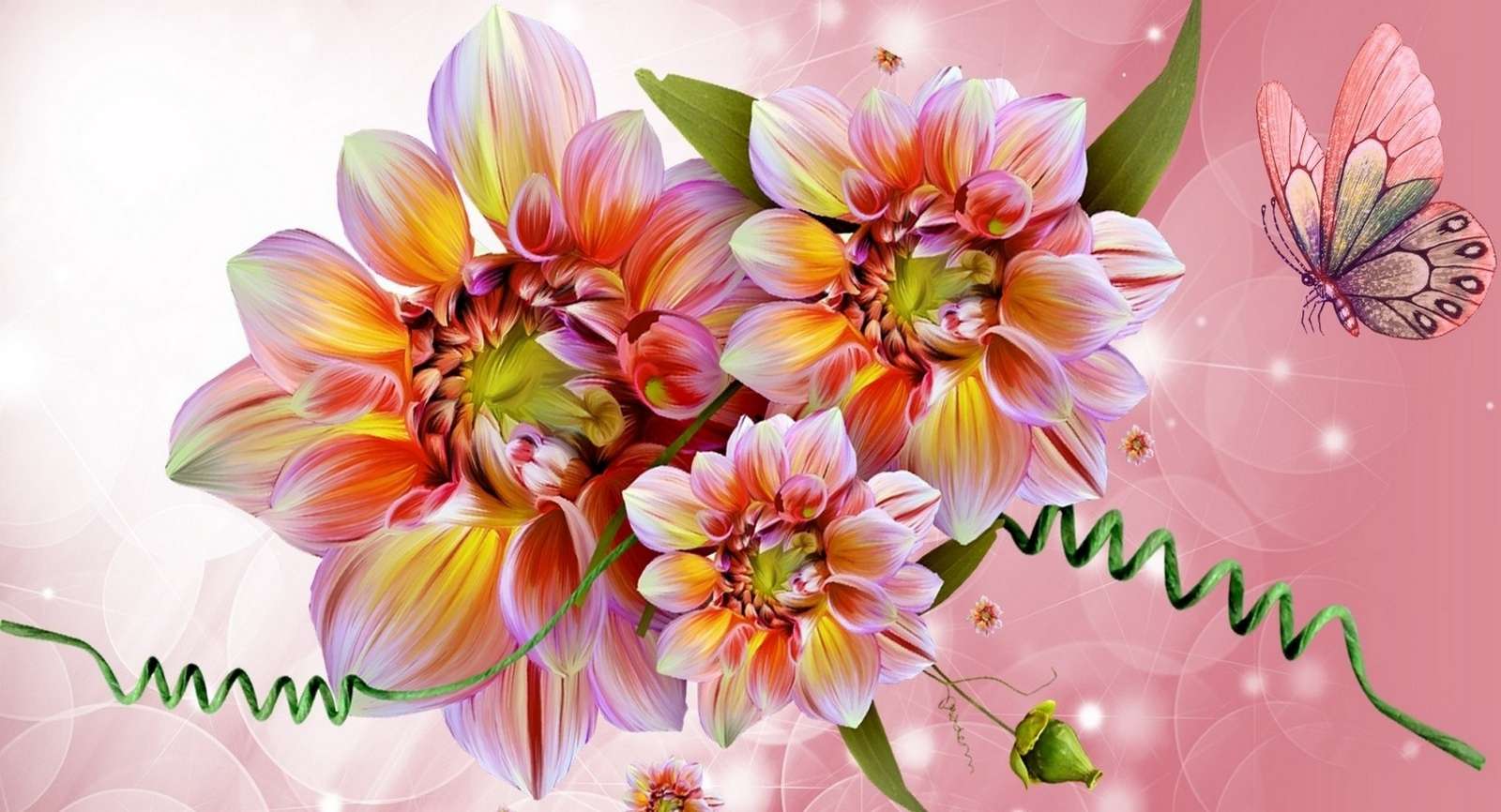 Kleurrijke bloemen legpuzzel online