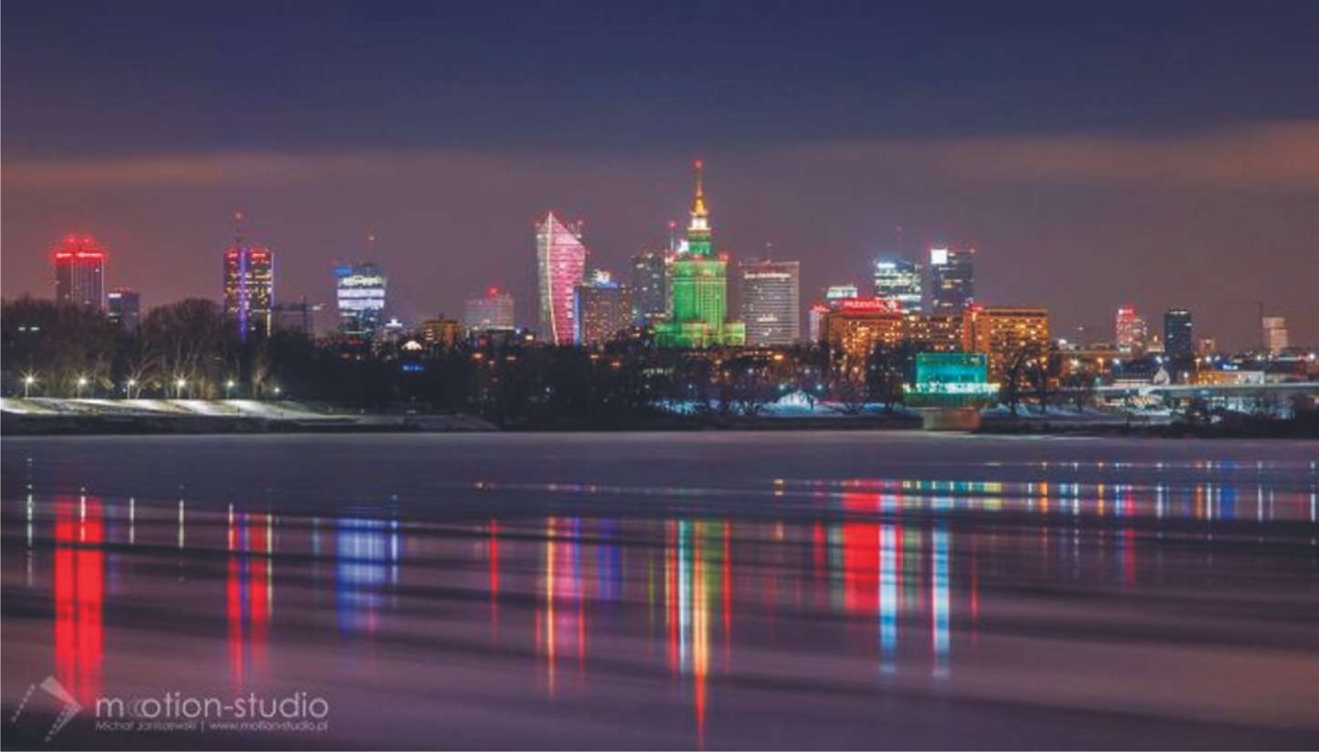 Warschau bei Nacht Online-Puzzle
