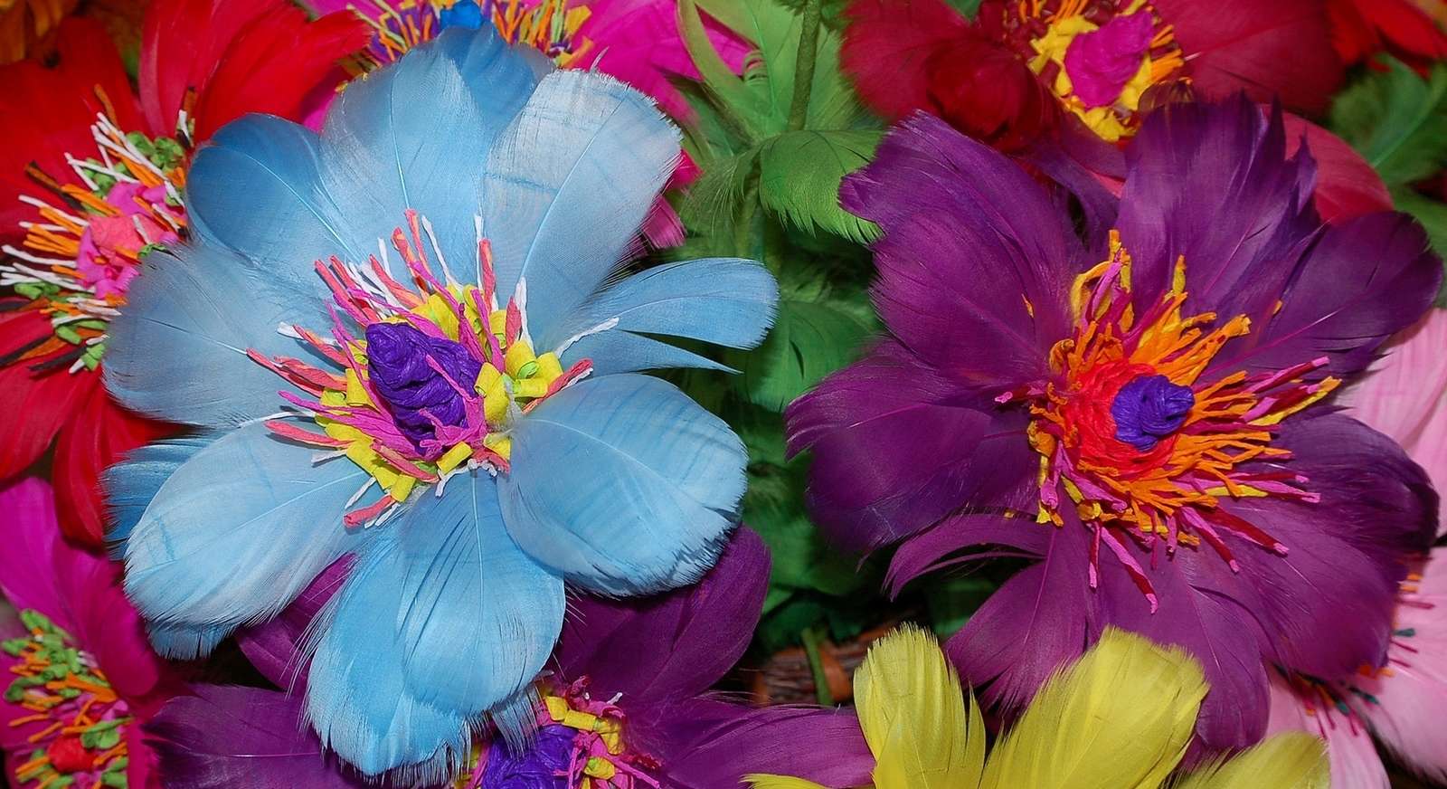 Färgglada blommor Pussel online