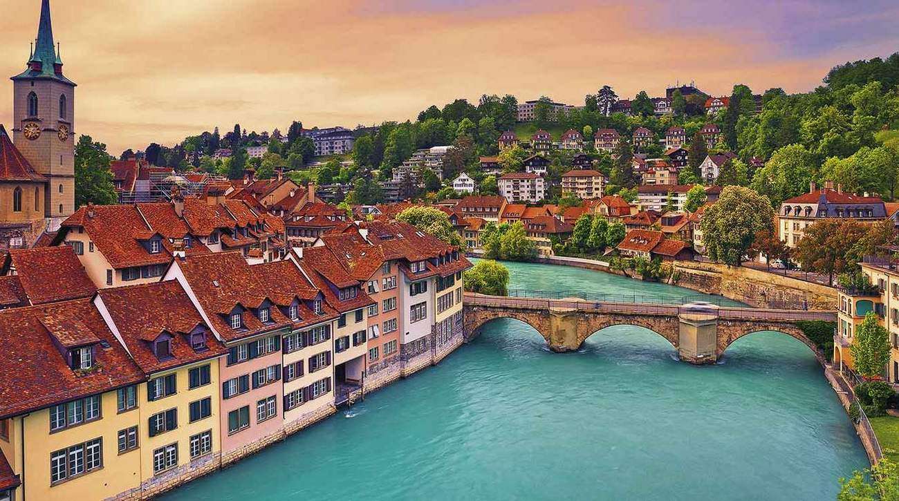 Houses by the river jigsaw puzzle online