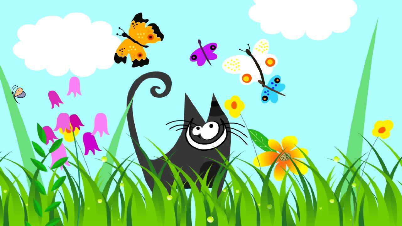 gato de primavera en el prado rompecabezas en línea