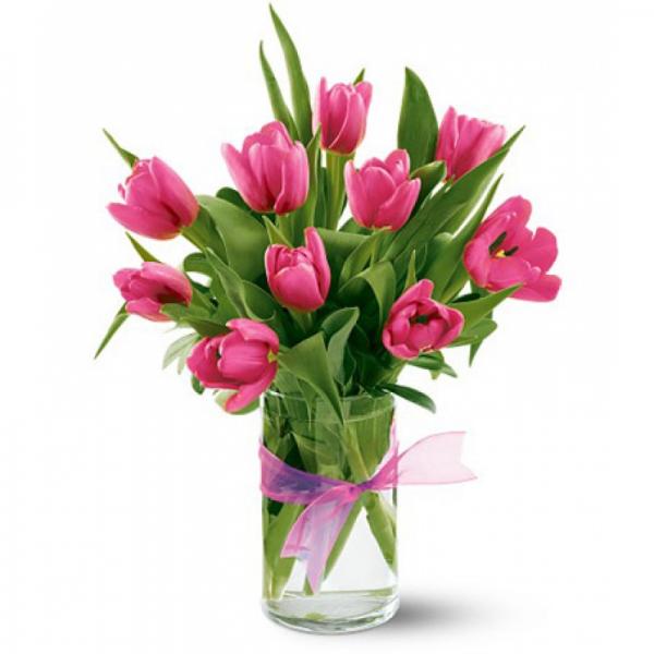 Tulpen Blumenstrauß aus Rosen Online-Puzzle