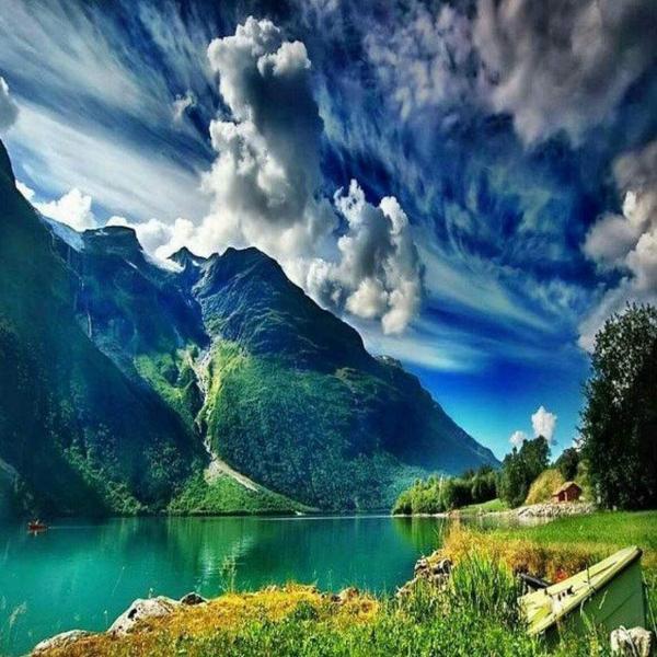 Пейзаж направо от Норвегия онлайн пъзел