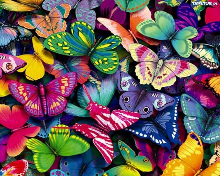 Цветни пеперуди онлайн пъзел