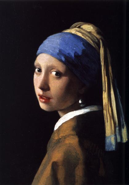 Flicka med Vermeer-pärlan pussel på nätet