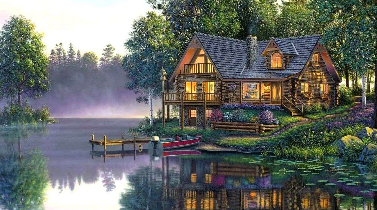 Cottage sur la rivière puzzle en ligne