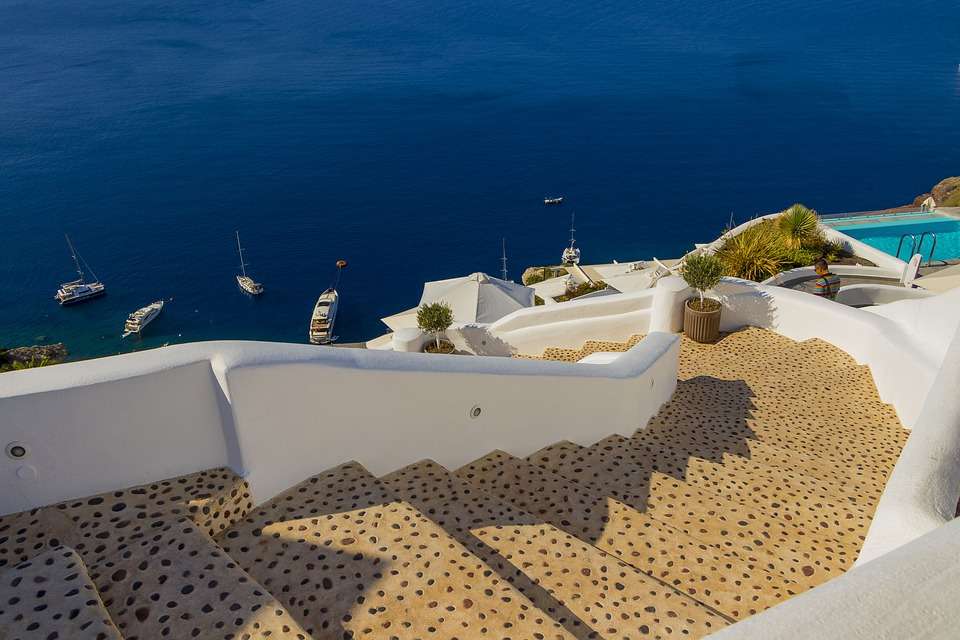 Grekland. Santorini. pussel på nätet
