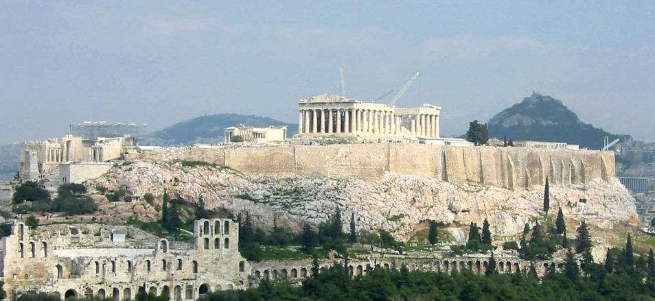 Blick auf die Akropolis Online-Puzzle