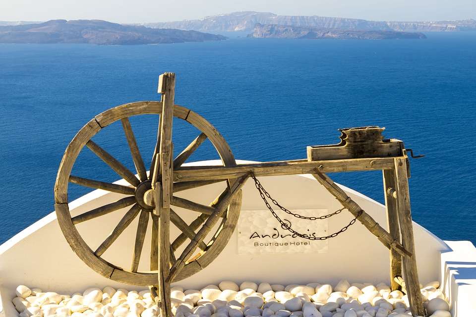 Santorini. Grekland. pussel på nätet