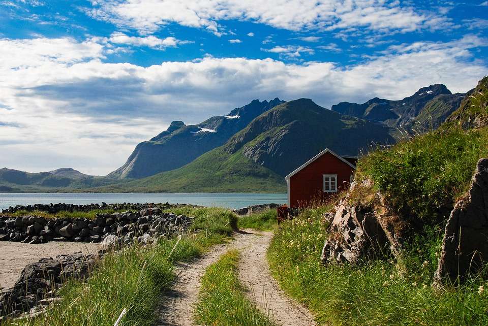 Norwegische Landschaft. Online-Puzzle