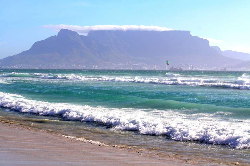 Cape Town. Sydafrika. Table Mountain. pussel på nätet