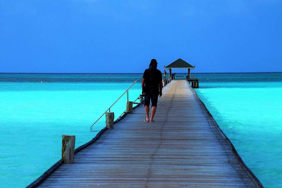 Pier van de Maldiven. online puzzel