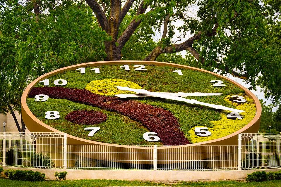 Clock with flowers. jigsaw puzzle online