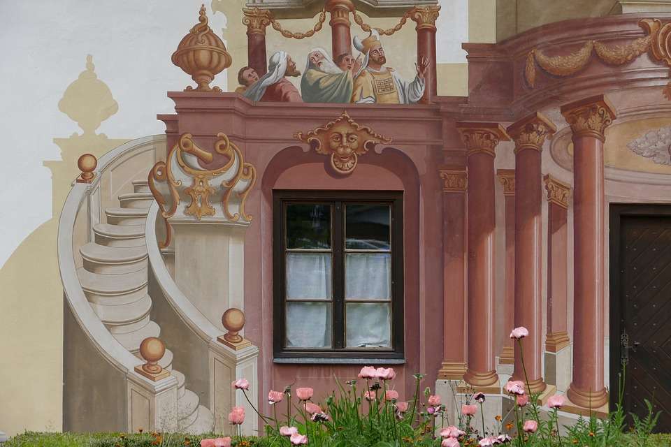 Τοιχογραφία στην είσοδο του σπιτιού. online παζλ