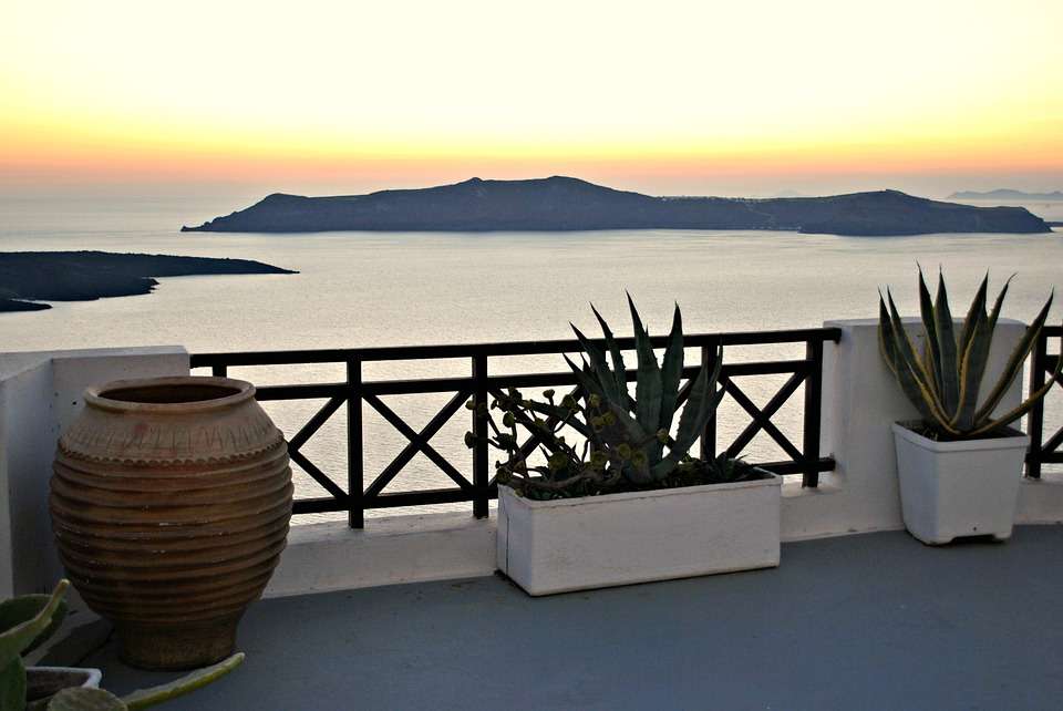 Zonsondergang op Santorini. legpuzzel online