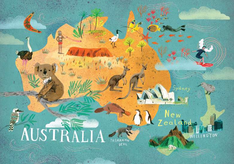 Australien Kontinent Karte Online-Puzzle