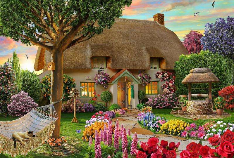 Cottage dal tetto di paglia puzzle online
