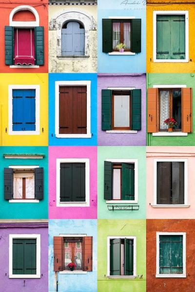 bájos színes ablakok kirakós online