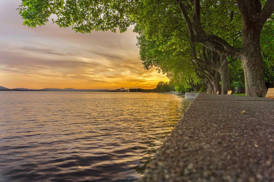 Abend am Bodensee Online-Puzzle