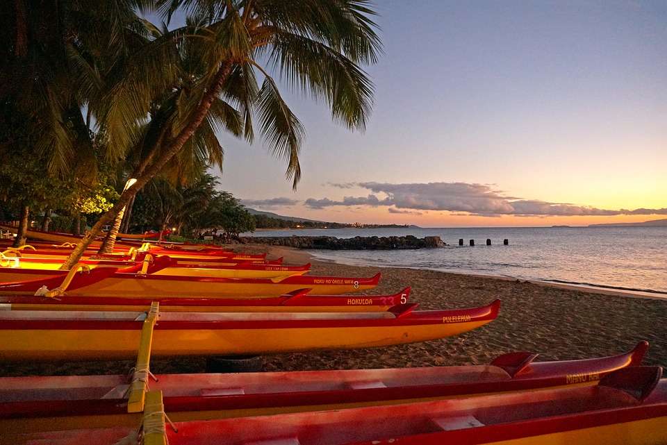 Stranden på Maui, Karibien. pussel på nätet