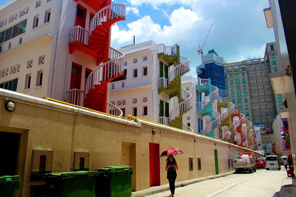 Een straat in Singapore. puzzel