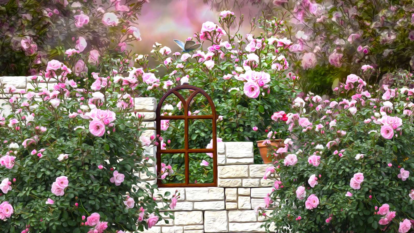 Rózsaszín rózsa. online puzzle