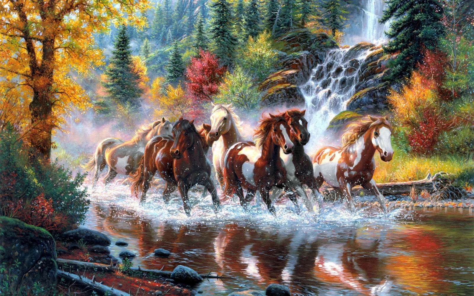 Prachtige paarden online puzzel