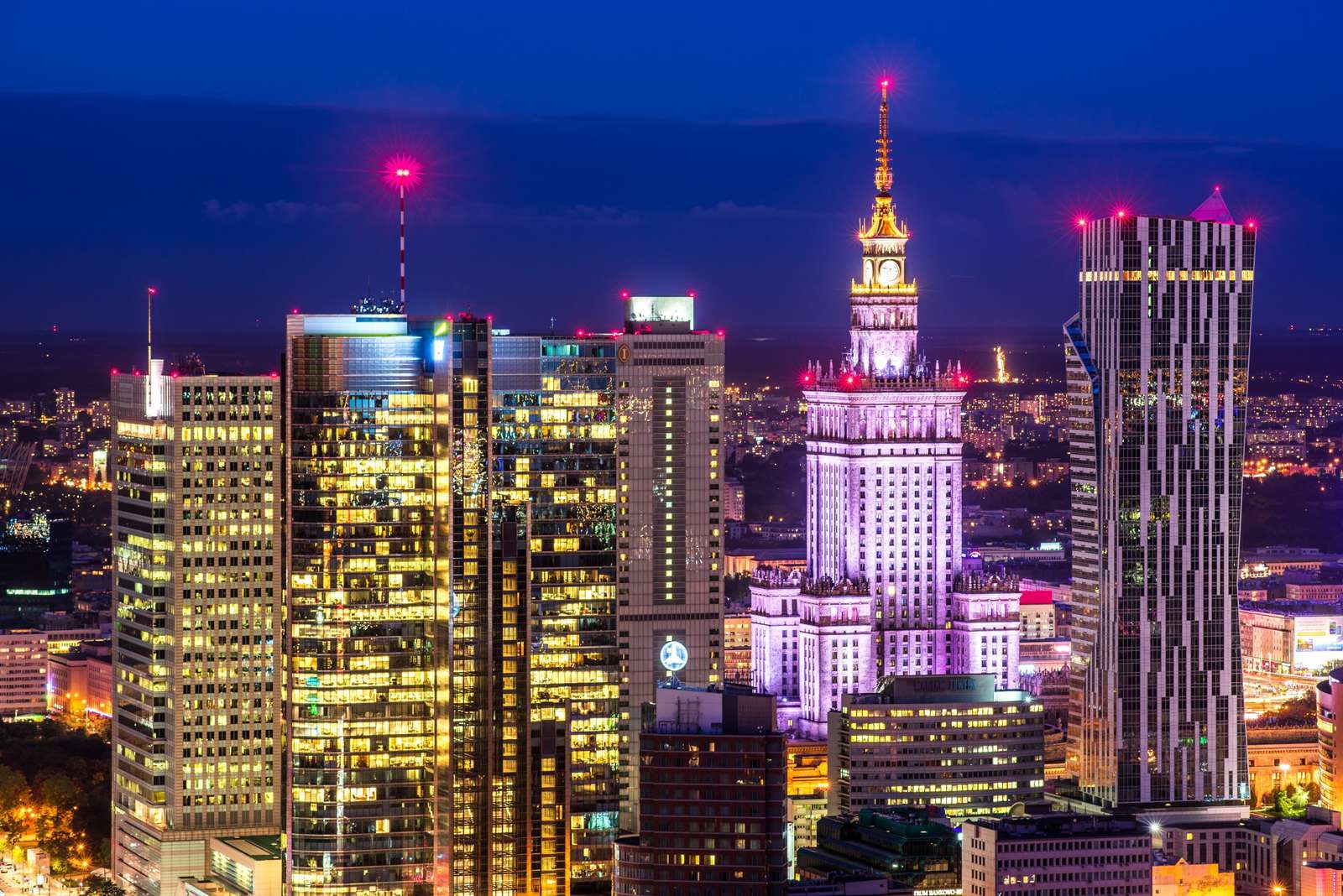 Warsaw in the lights of jigsaw puzzle online