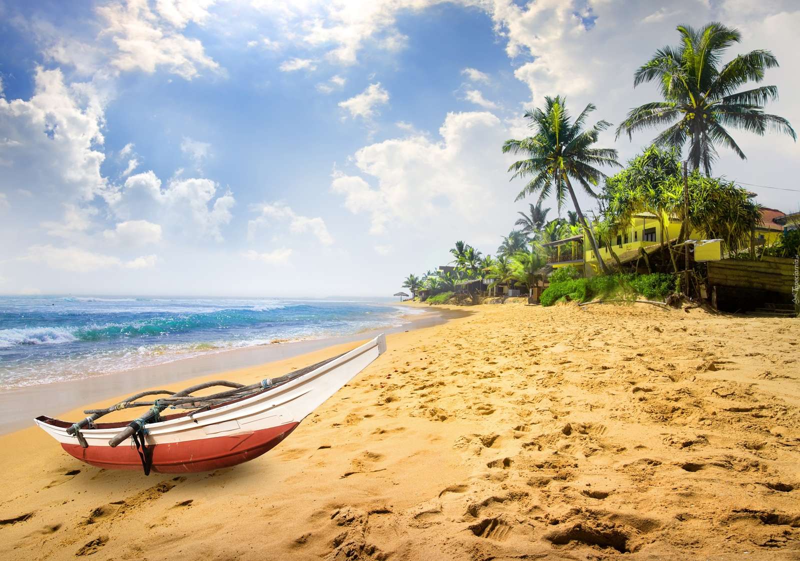 Strand in Sri Lanka. Puzzlespiel online