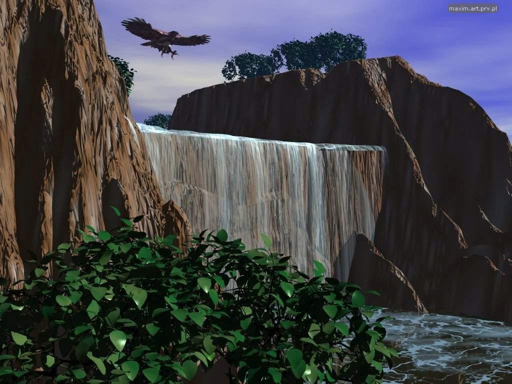 Wasserfall. Online-Puzzle