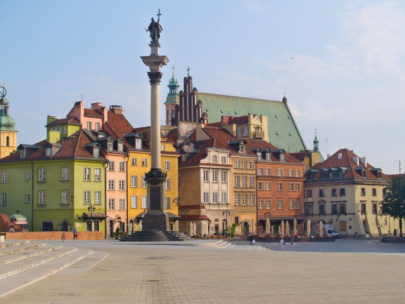Varsóvia. Praça do castelo. quebra-cabeças online