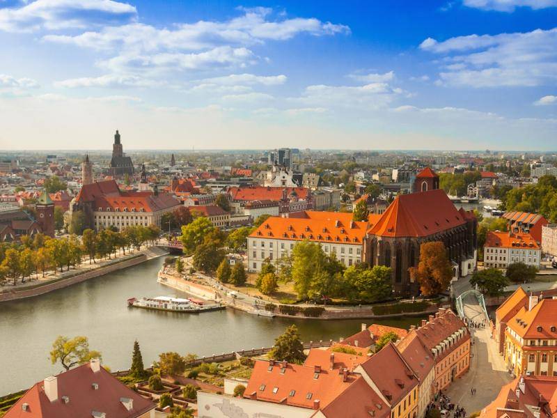 Panorama van Wroclaw. online puzzel