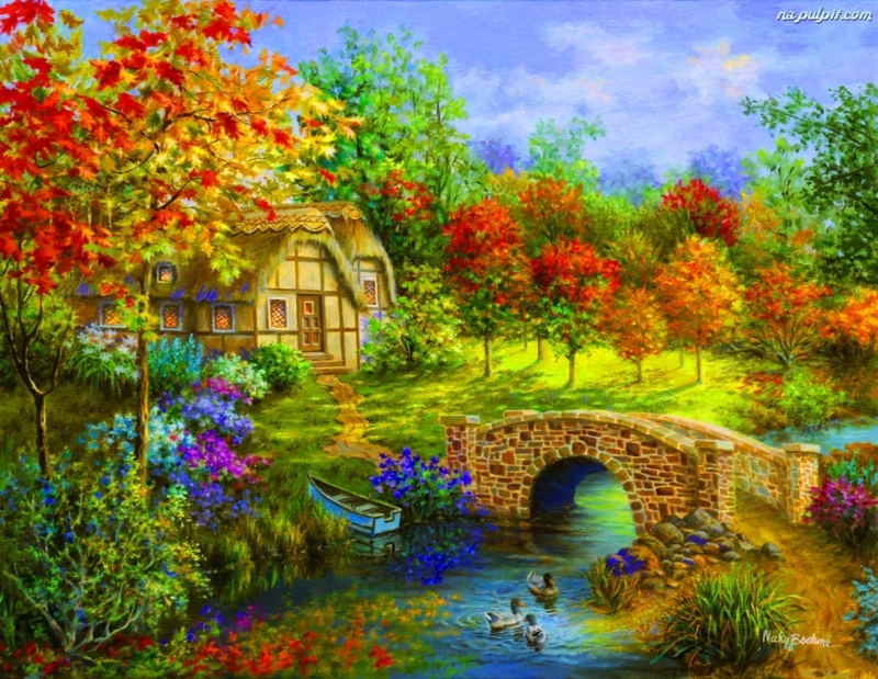Cottage sur la rivière. puzzle en ligne