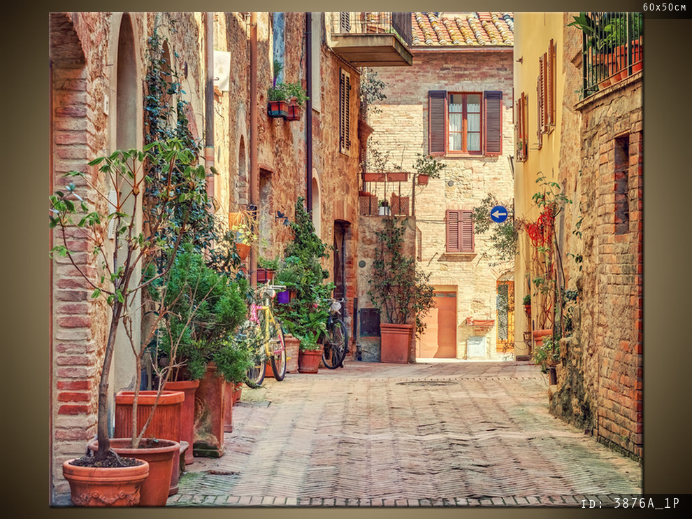 Een kleurrijke straat in Toscane. legpuzzel online