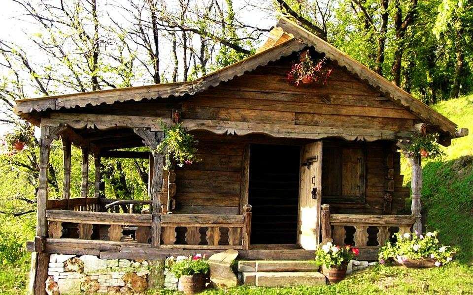Дървена колиба. онлайн пъзел