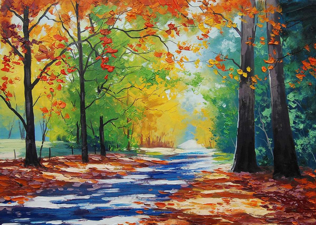 Outono na pintura quebra-cabeças online