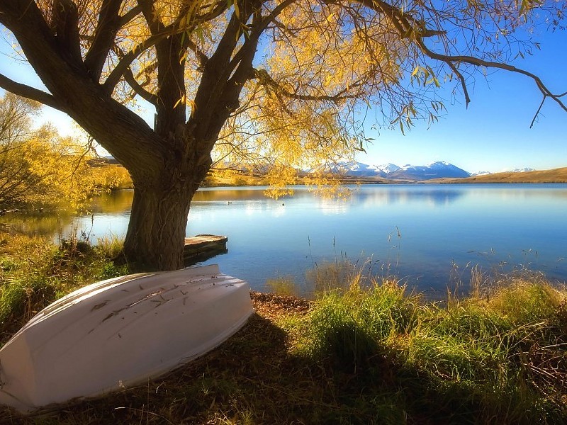 湖のほとりの秋。 ジグソーパズルオンライン